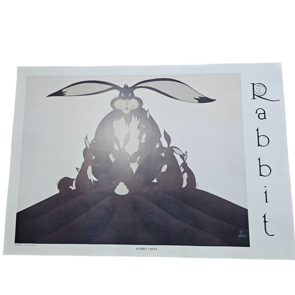 Native American Artist Bill Rabbit Pen Signed Lithograph Print Rabbit Tales - Picture 6 of 8